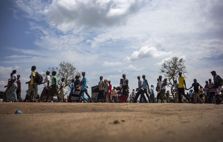 Arrivée de réfugiés sud-soudanais au camp d’Imvepi, en Ouganda. Photo : Kieran Doherty/Oxfam